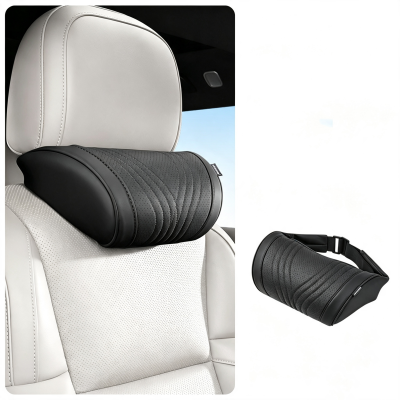 LuxeDrive – Ergonomic Car Headrest & Lumbar Cushion