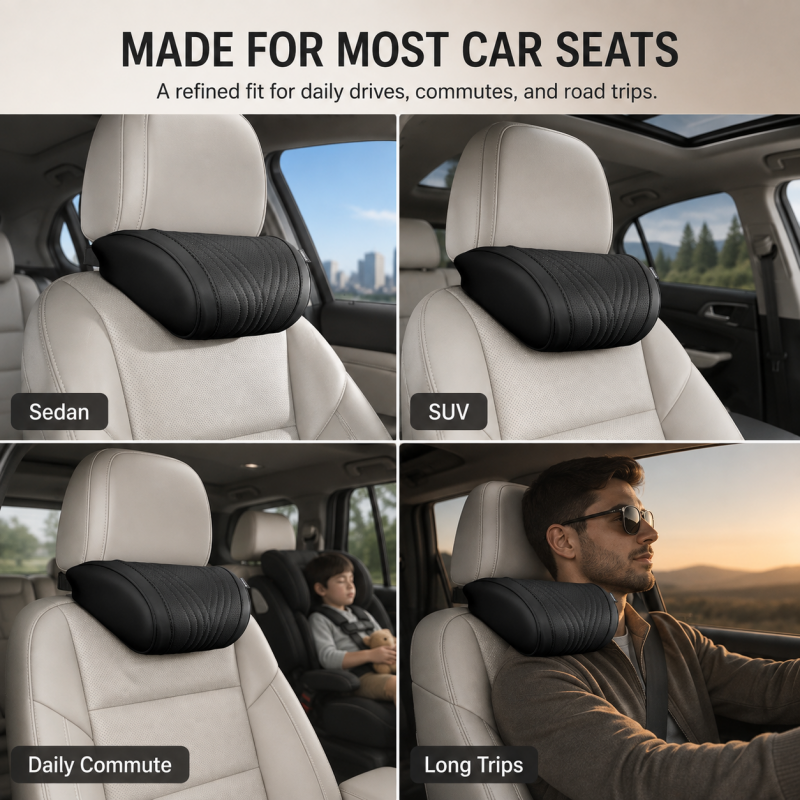 LuxeDrive – Ergonomic Car Headrest & Lumbar Cushion