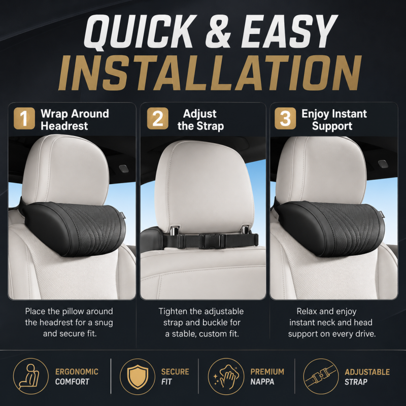LuxeDrive – Ergonomic Car Headrest & Lumbar Cushion