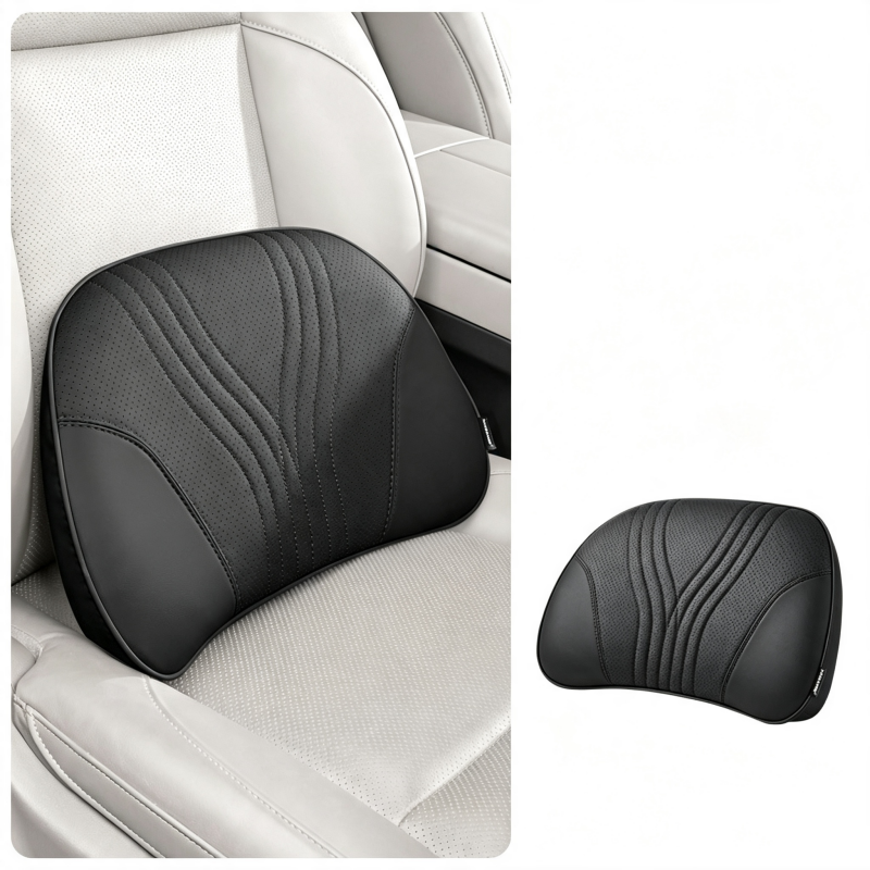 LuxeDrive – Ergonomic Car Headrest & Lumbar Cushion
