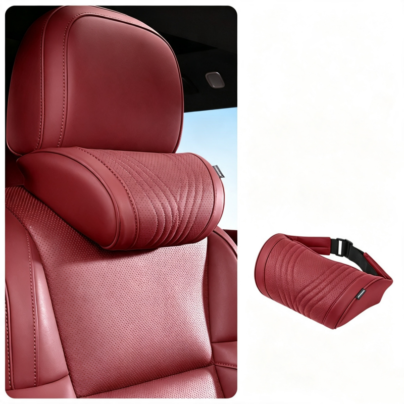 LuxeDrive – Ergonomic Car Headrest & Lumbar Cushion