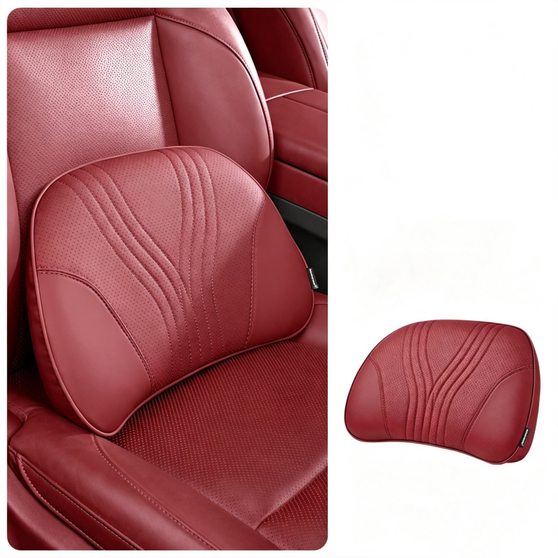LuxeDrive – Ergonomic Car Headrest & Lumbar Cushion