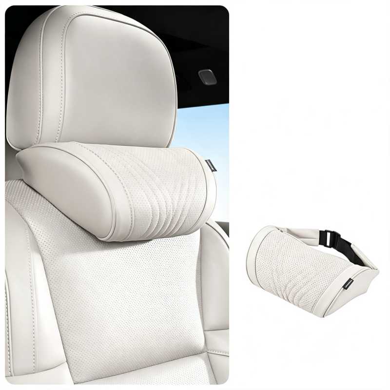 LuxeDrive – Ergonomic Car Headrest & Lumbar Cushion