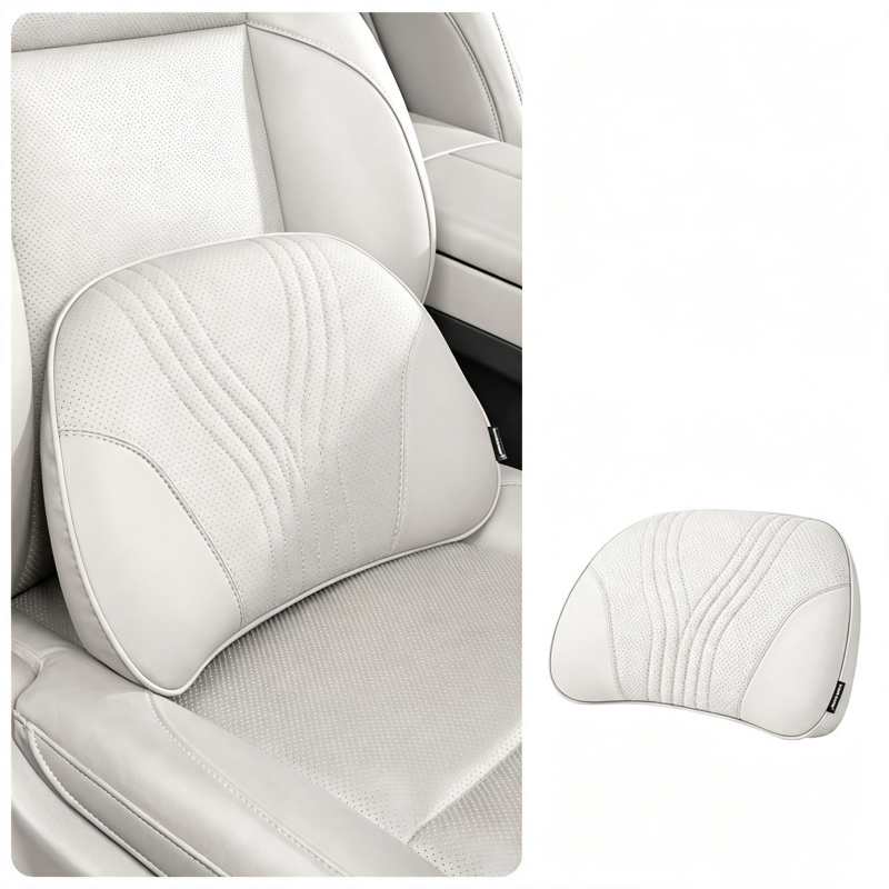 LuxeDrive – Ergonomic Car Headrest & Lumbar Cushion