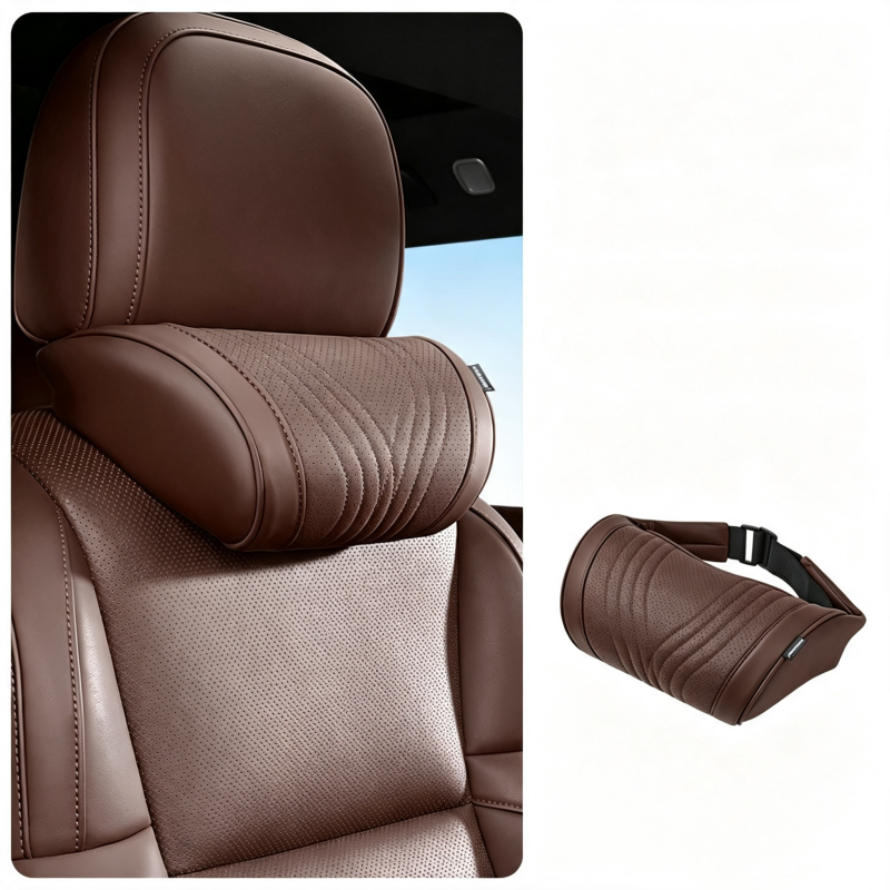 LuxeDrive – Ergonomic Car Headrest & Lumbar Cushion