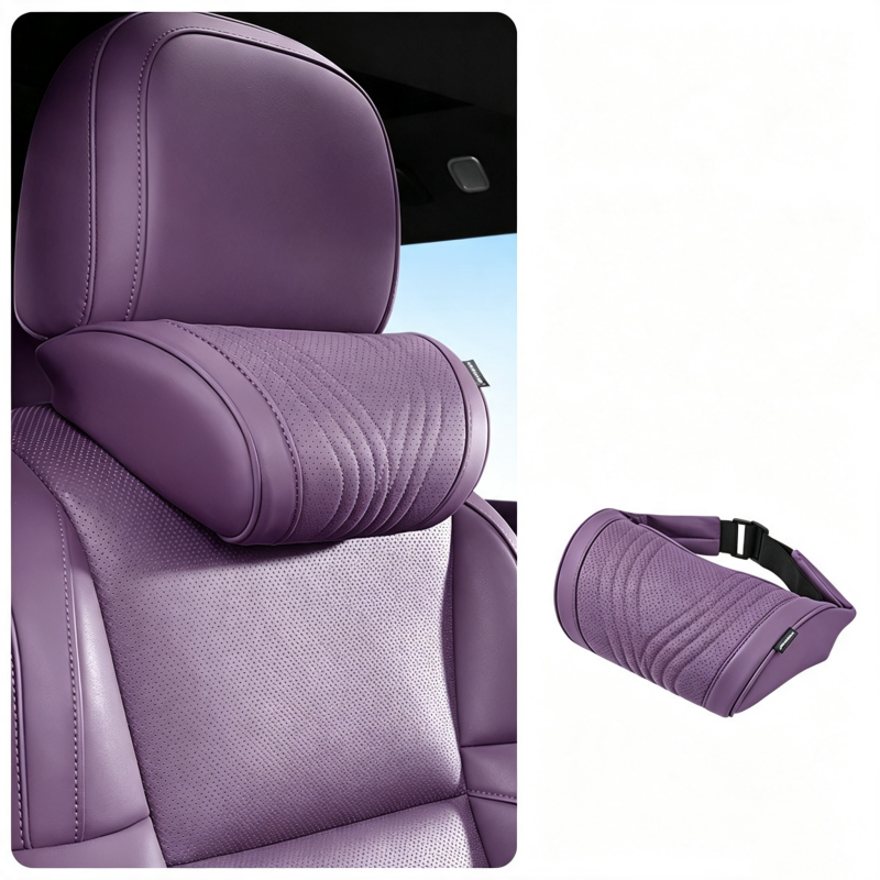 LuxeDrive – Ergonomic Car Headrest & Lumbar Cushion