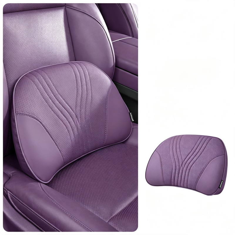 LuxeDrive – Ergonomic Car Headrest & Lumbar Cushion