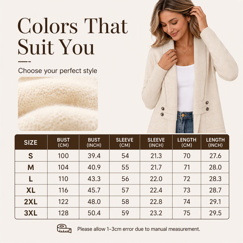 KnitBloom – Women’s Double-Breasted Cozy Cardigan
