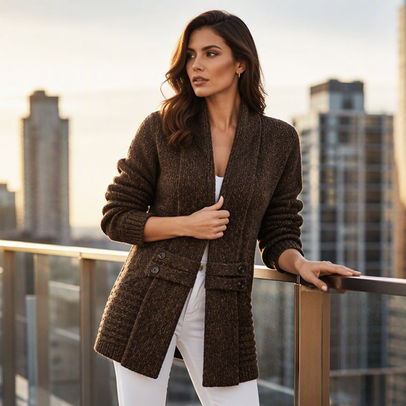 KnitBloom – Women’s Double-Breasted Cozy Cardigan