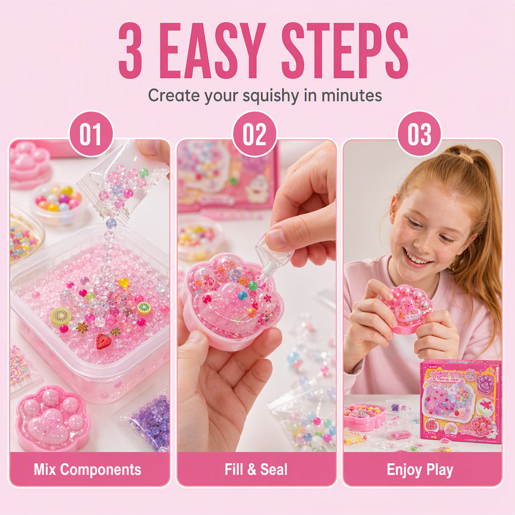 Squishora – DIY Cat Paw Fried Ice Squishy Toy Kit