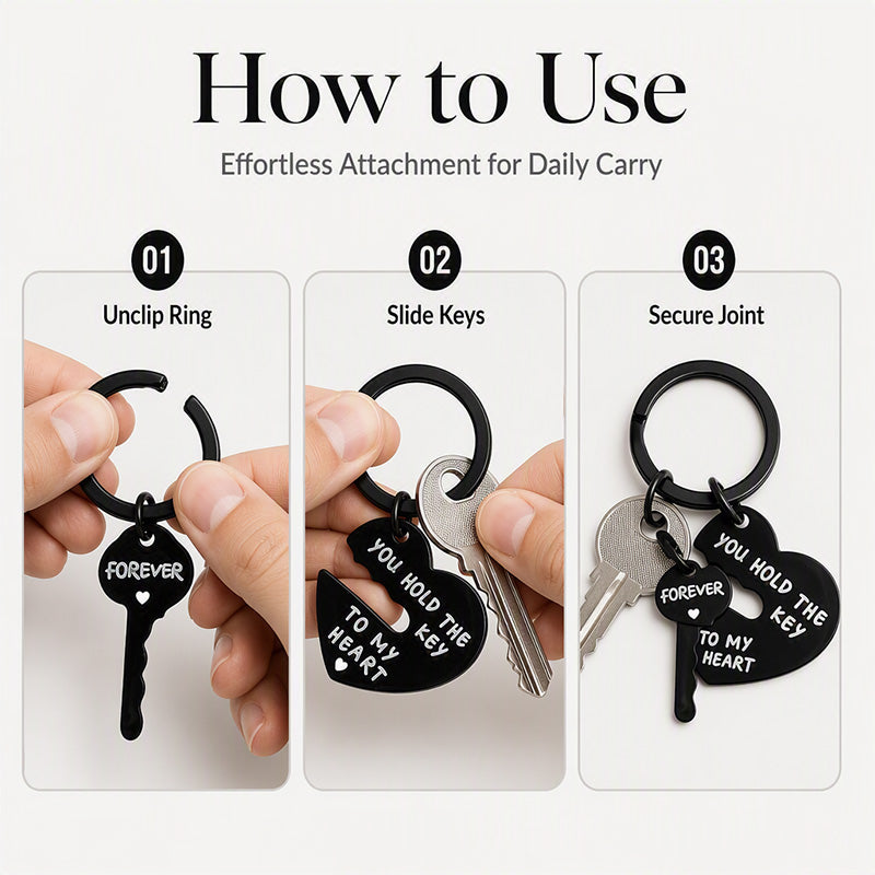 LoveLock – Romantic Interlocking Heart & Keychain Set