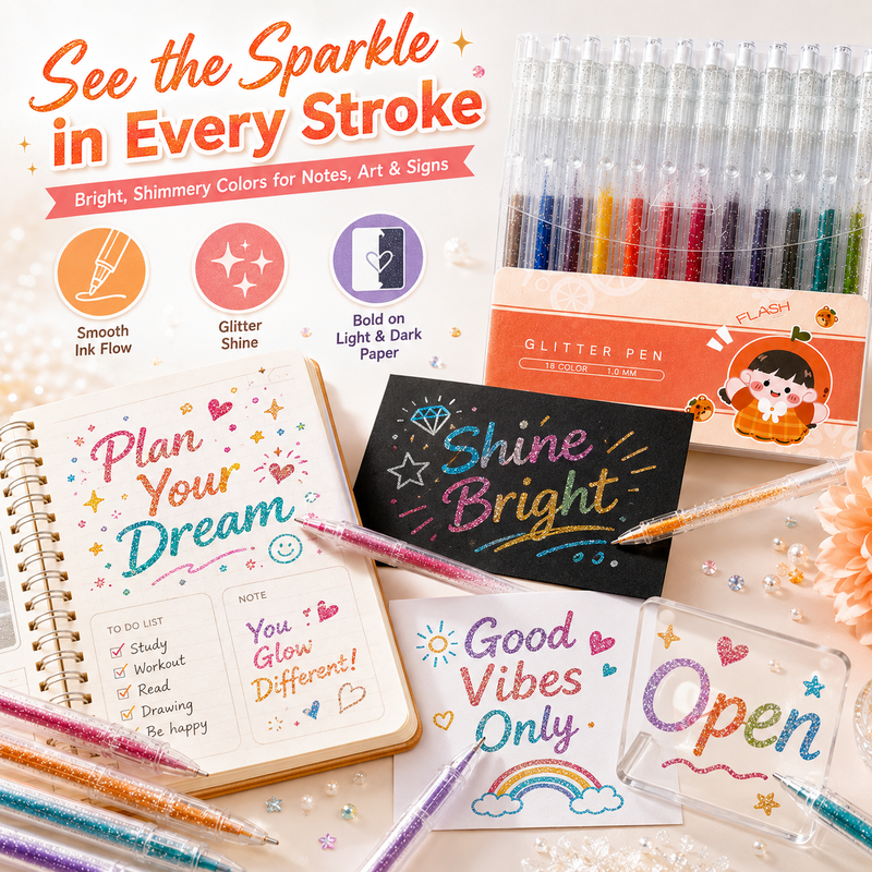 ShimmerWrite – Glitter Gel Pens for Journals & Crafts