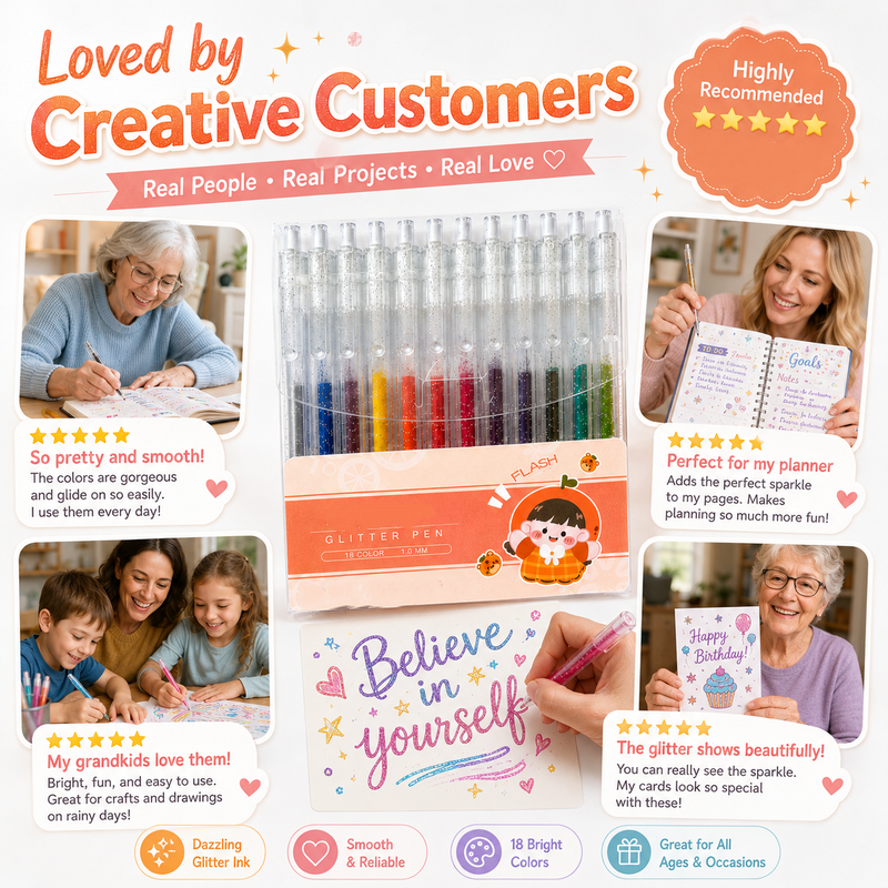 ShimmerWrite – Glitter Gel Pens for Journals & Crafts