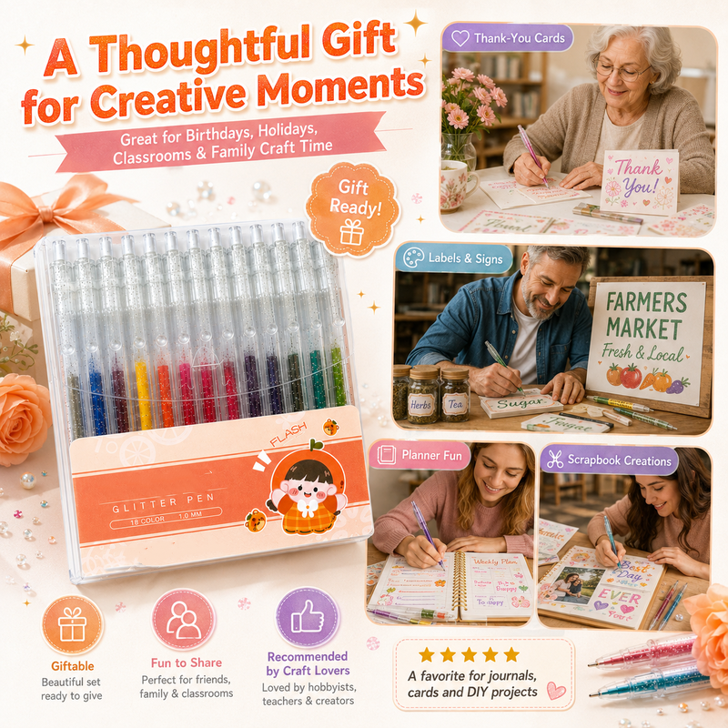 ShimmerWrite – Glitter Gel Pens for Journals & Crafts