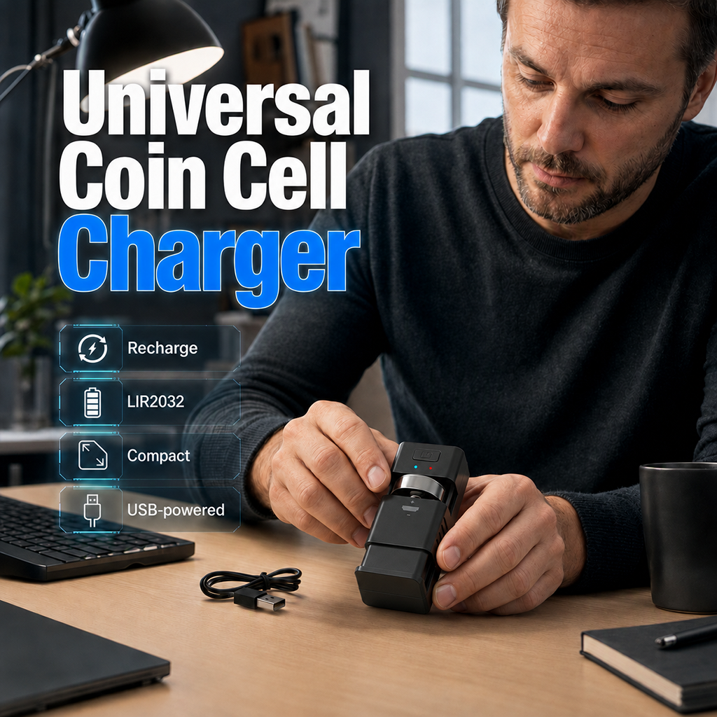 ChargePod – Mini USB-C Coin Cell Battery Charger