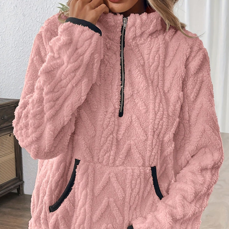 CloudHug – Ultra-Soft Fuzzy Half-Zip Pullover