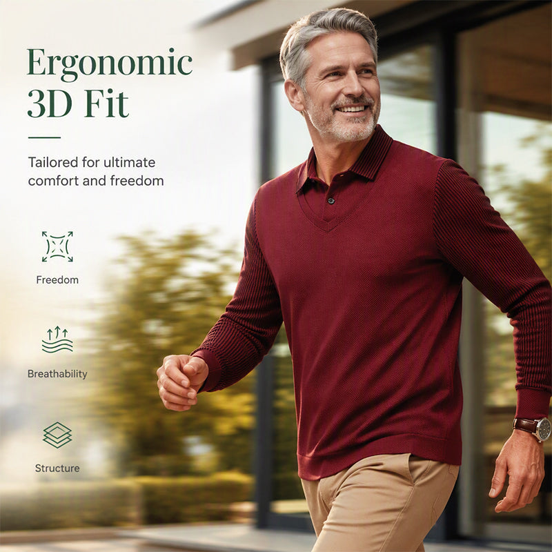 GentleForge – Men’s False Two-Piece Long Sleeve Top