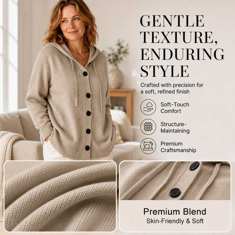 KnitCharm – Women’s Relaxed Hooded Cardigan