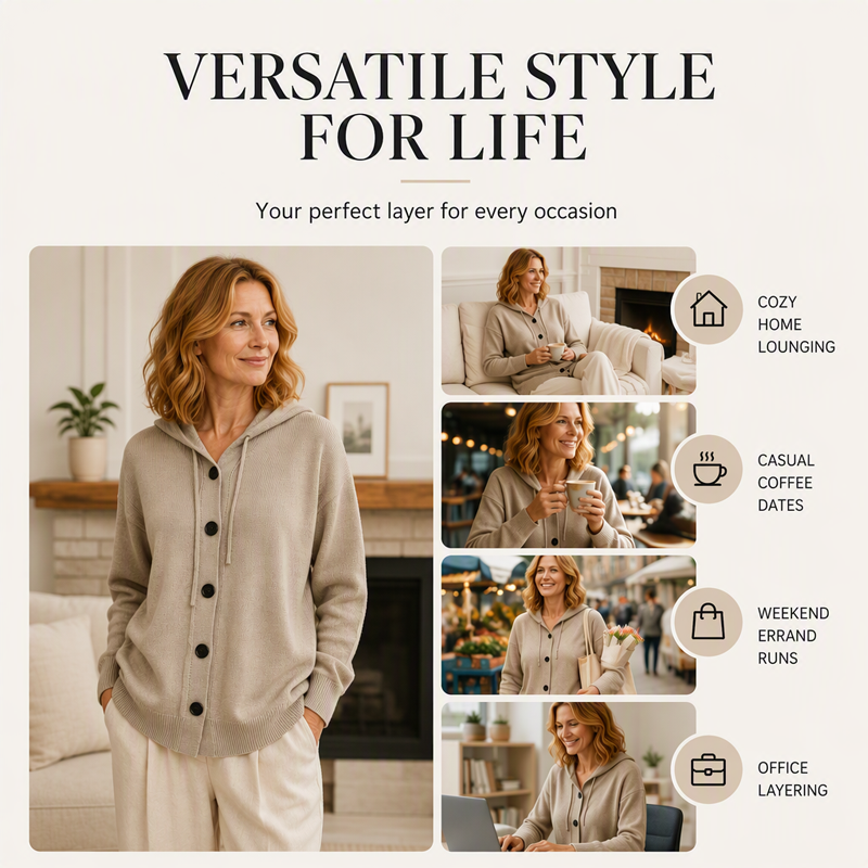 KnitCharm – Women’s Relaxed Hooded Cardigan