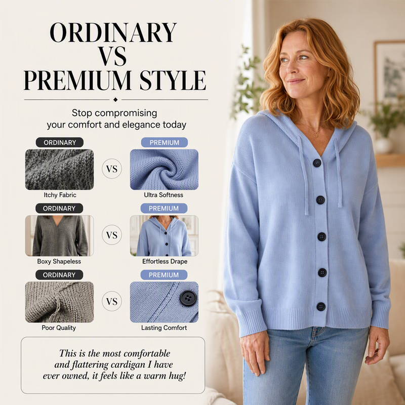 KnitCharm – Women’s Relaxed Hooded Cardigan