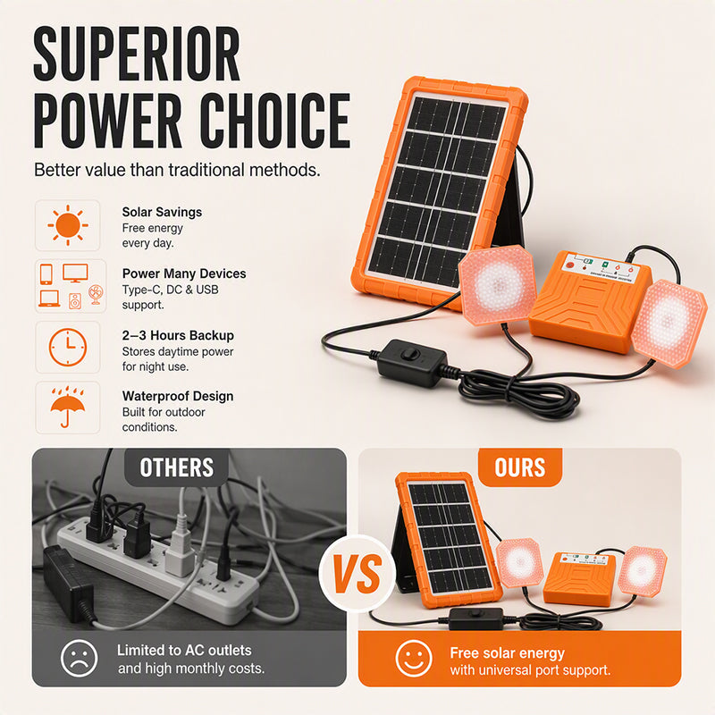 SolarVanta – Portable 2 LED Lights Solar Power System