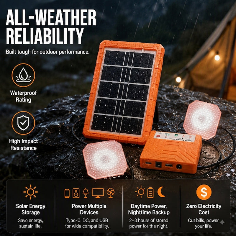 SolarVanta – Portable 2 LED Lights Solar Power System