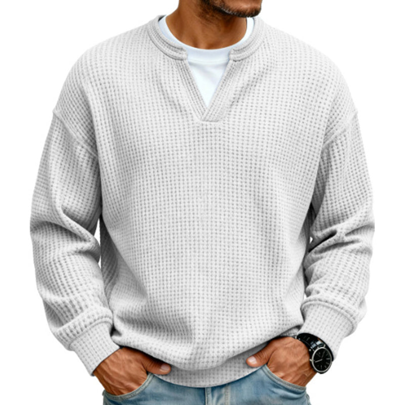 UrbanWaffle – Men’s Textured Mock-Layer Casual Top