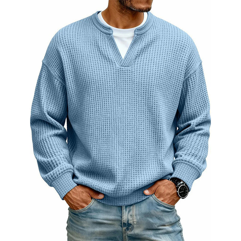 UrbanWaffle – Men’s Textured Mock-Layer Casual Top