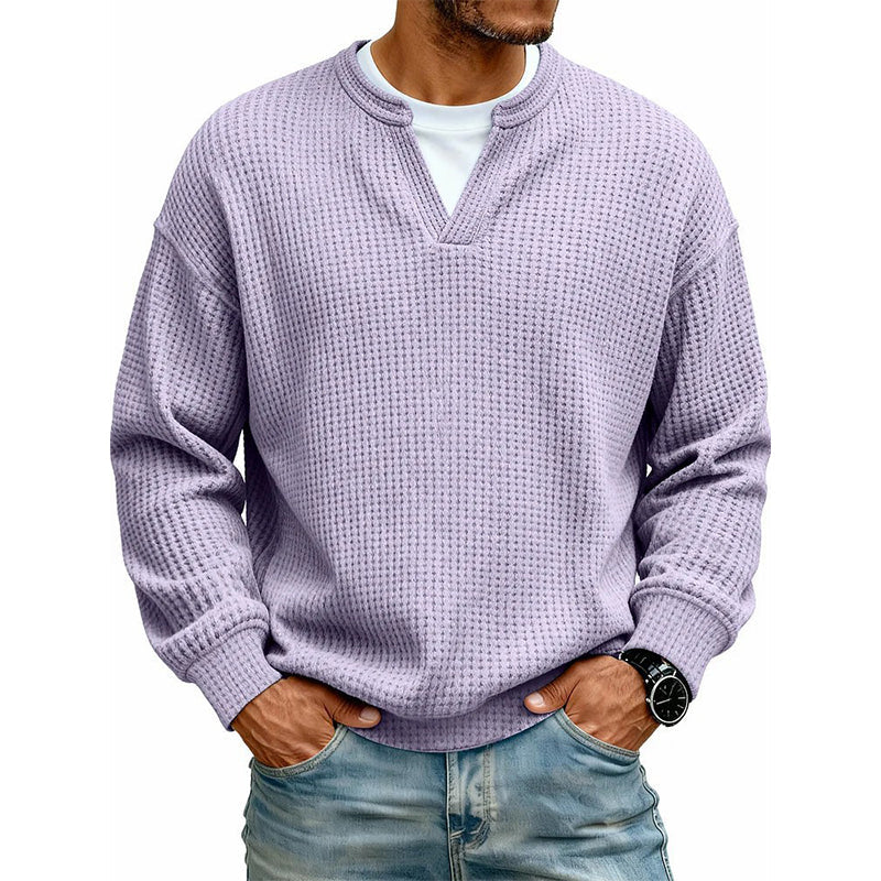 UrbanWaffle – Men’s Textured Mock-Layer Casual Top