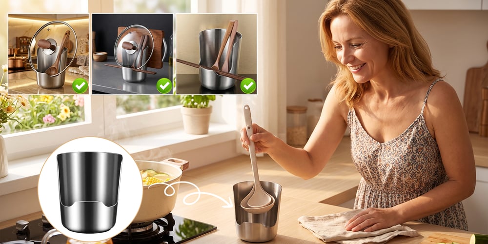 ChefDock – Countertop Pot Lid & Utensil Holder