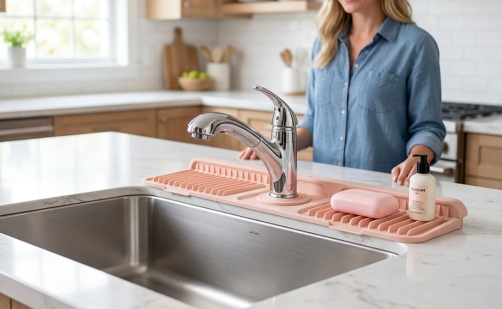 FlowNest – Silicone Sink Faucet Organizer Mat