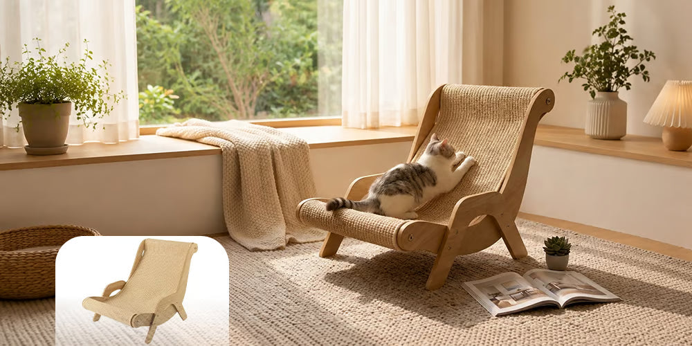 PawLuxe – 2-In-1 Cat Scratch & Lounge Chair