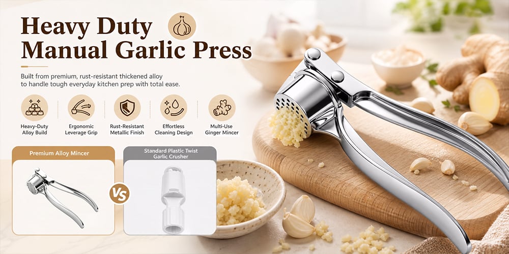ChefCrush – Professional-Style Manual Garlic Press