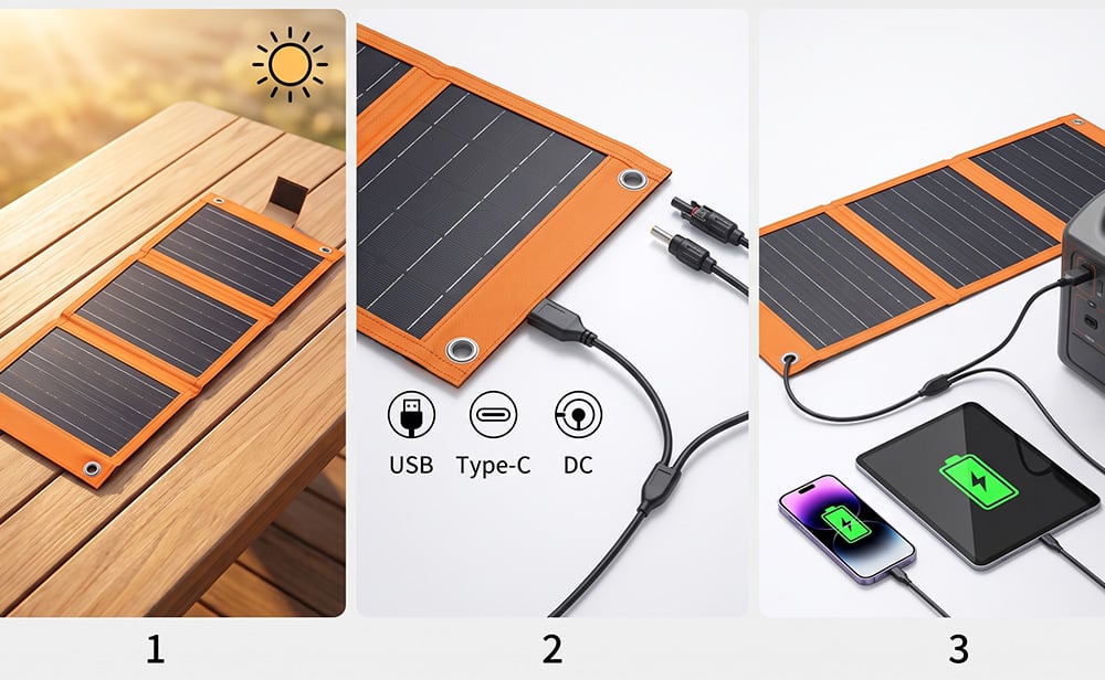 PowerSun – 200W Foldable Solar Charging Panel
