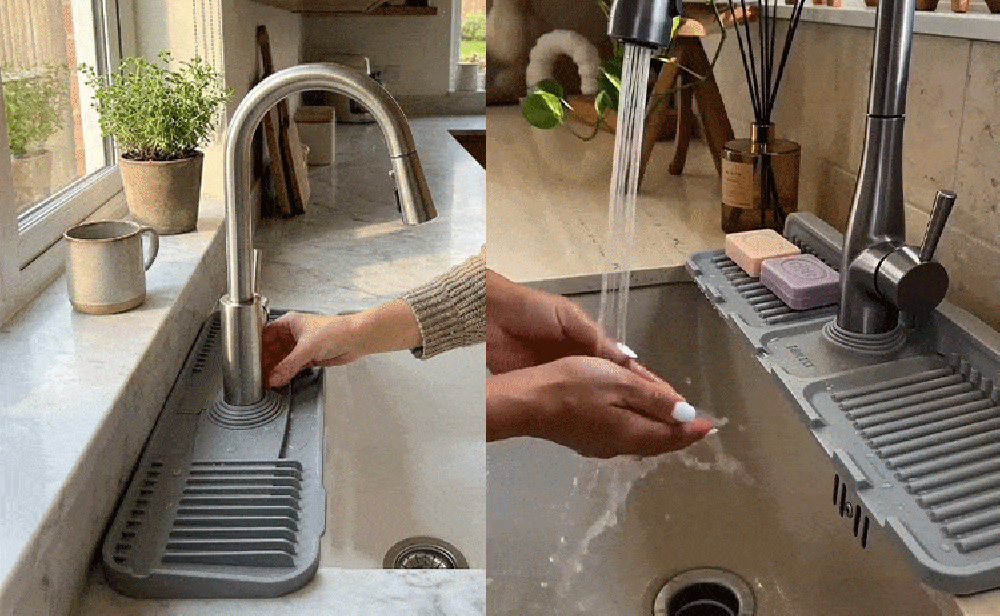 FlowNest – Silicone Sink Faucet Organizer Mat