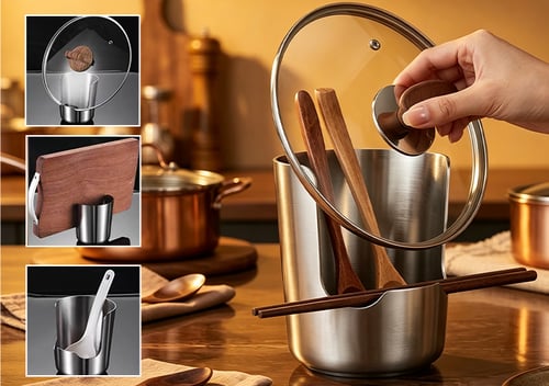 ChefDock – Countertop Pot Lid & Utensil Holder