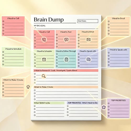 MindSort – Brain Dump & Priority Planner Pad