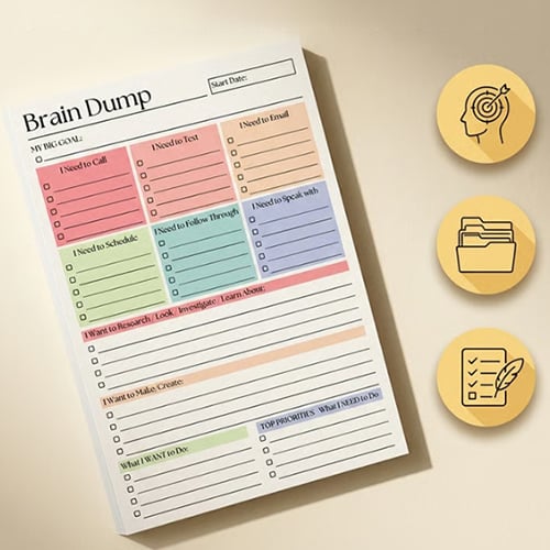 MindSort – Brain Dump & Priority Planner Pad