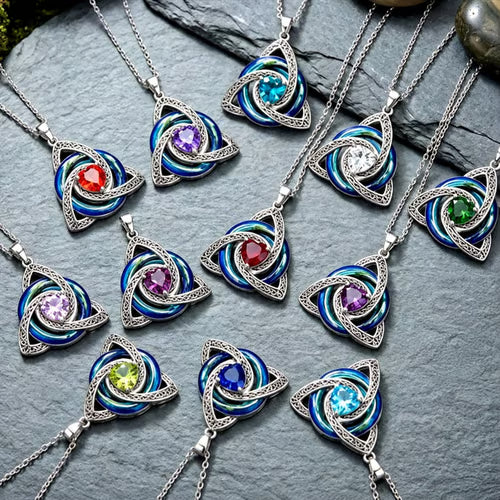 CeltaraBloom – 12-Month Celtic Birthstone Necklace
