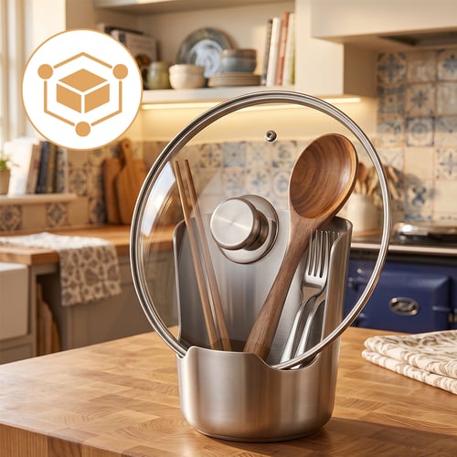 ChefDock – Countertop Pot Lid & Utensil Holder