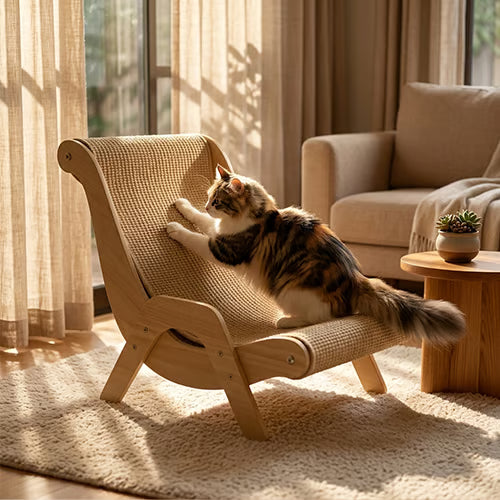 PawLuxe – 2-In-1 Cat Scratch & Lounge Chair
