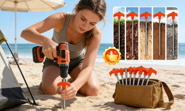 GroundLock – 8" Screw-In Tent Stakes