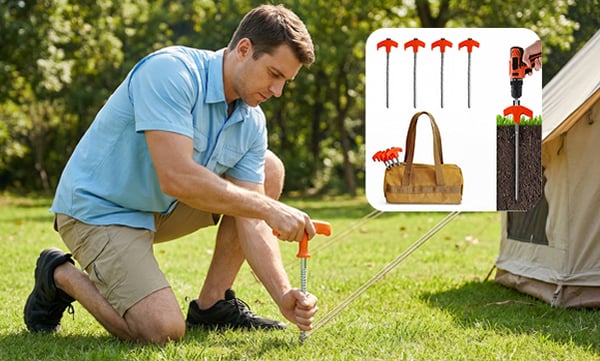 GroundLock – 8" Screw-In Tent Stakes
